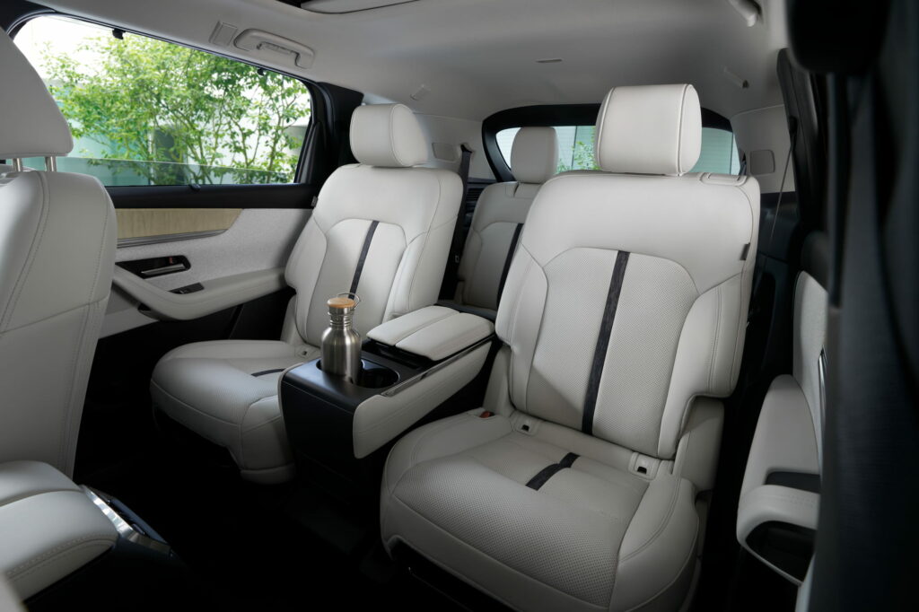 Mazda CX-80 six-seat layout with captain's chairs and a fixed centre armrest